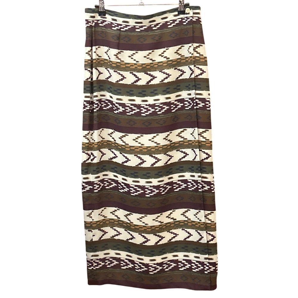 Vintage 90's Chaus Maxi Skirt Southwestern Earthy Bohemian Office Wear Travel